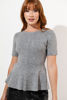 Imagen de Blusa Peplum Tejida, Manga Corta   ( Exclusiva Pagina)