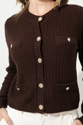 Imagen de Sweater Cuello Redondo, Botones Dorados