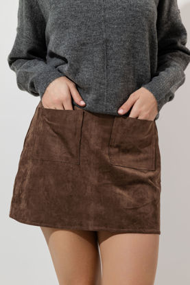 Imagen de Mini Falda En Suede Bolsillos Parche