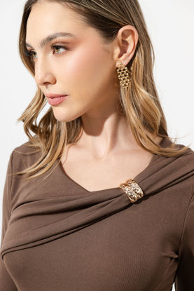 Imagen de Blusa Manga Larga, Con Detalle Hebilla Cuello