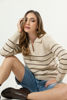 Imagen de Blusa Sweater En Rayas Con Cuello Polo
