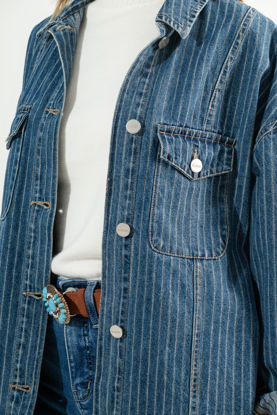Imagen de Jacket Camisa Denim En Rayas