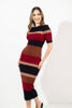 Imagen de Vestido Cuello Alto Color Block