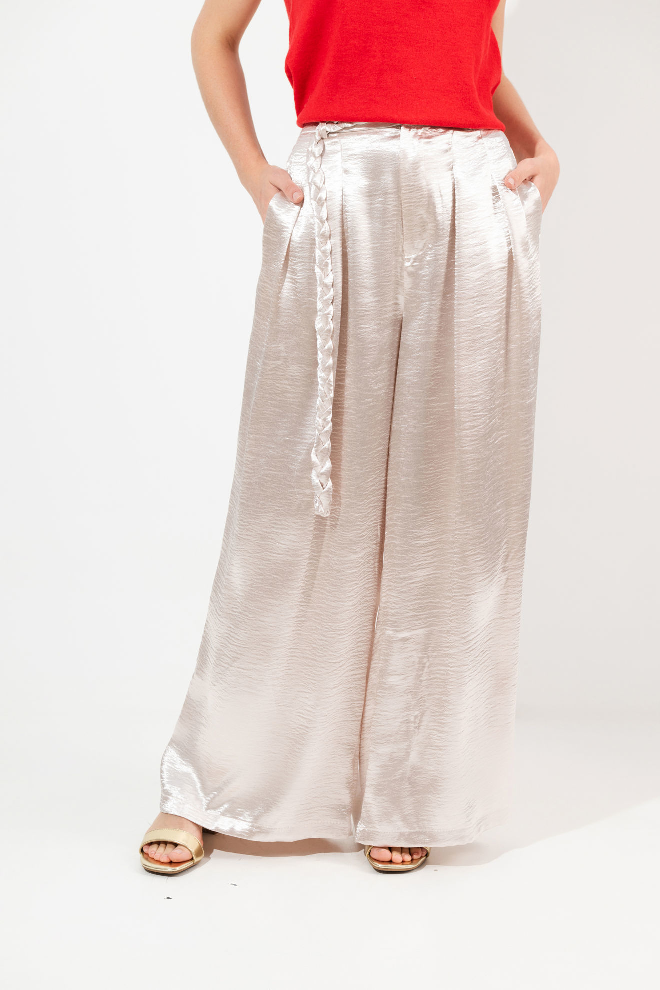 Imagen de Pantalon En Satin Pierna Ancha