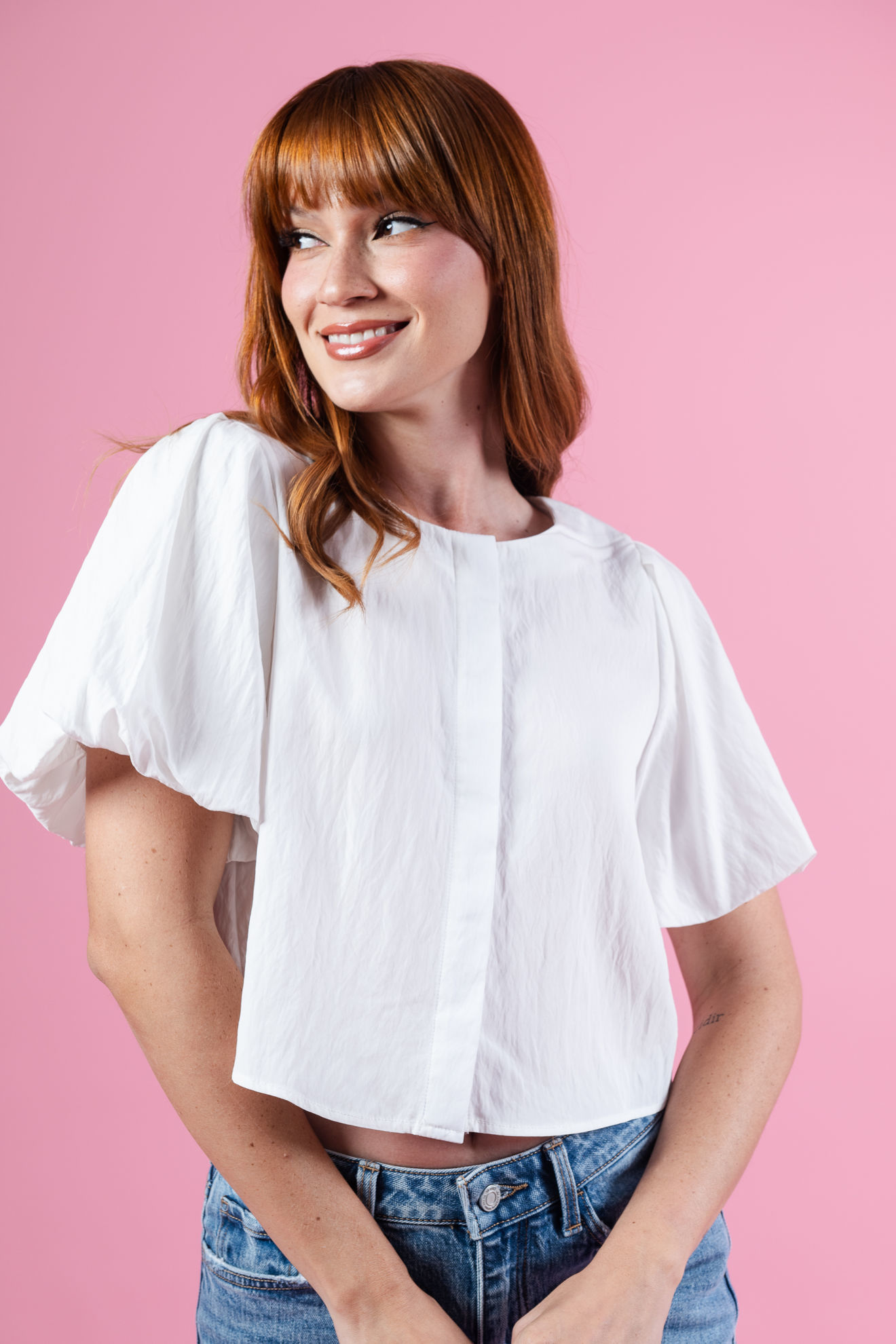 Imagen de Blusa Mangas Balloon Cuello Redondo