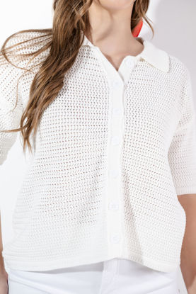 Imagen de Blusa Tejida Con Cuello Manga Corta