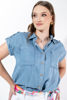 Imagen de Camisera Denim Com Bolsillos Manga Corta