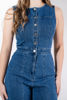 Imagen de Jumpsuit En Denim Sin Mangas, Botones Frente