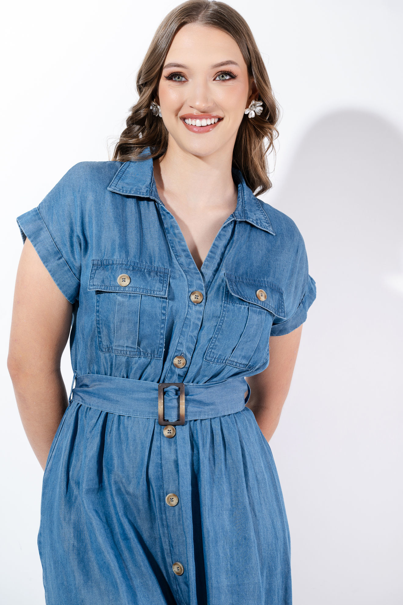Imagen de Vestido Denim Con Cinturon Camisero