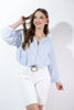 Imagen de Blusa En Rayitas Manga 3/4, Botones  ( Exclusiva Pagina)