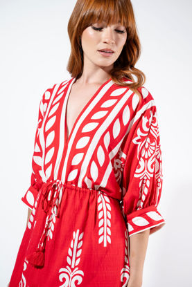 Imagen de Vestido En Rayon Estampado Cuello V Falda Corta