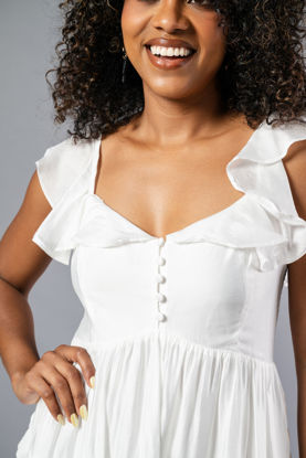 Imagen de Vestido En Rayon Vuelo Mangas, Falda Corta