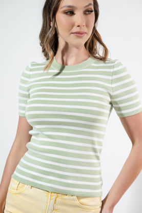 Imagen de Blusa En Rayas Manga Corta