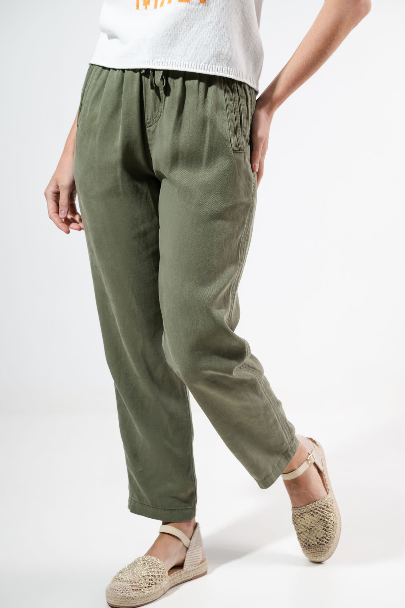 Imagen de Pantalon En Tencel  Elastico Cintura, Con Bolsillos