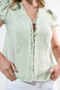 Imagen de Blusa Cuello V Bordado Frente Manga Corta    ( Exclusiva Pagina)