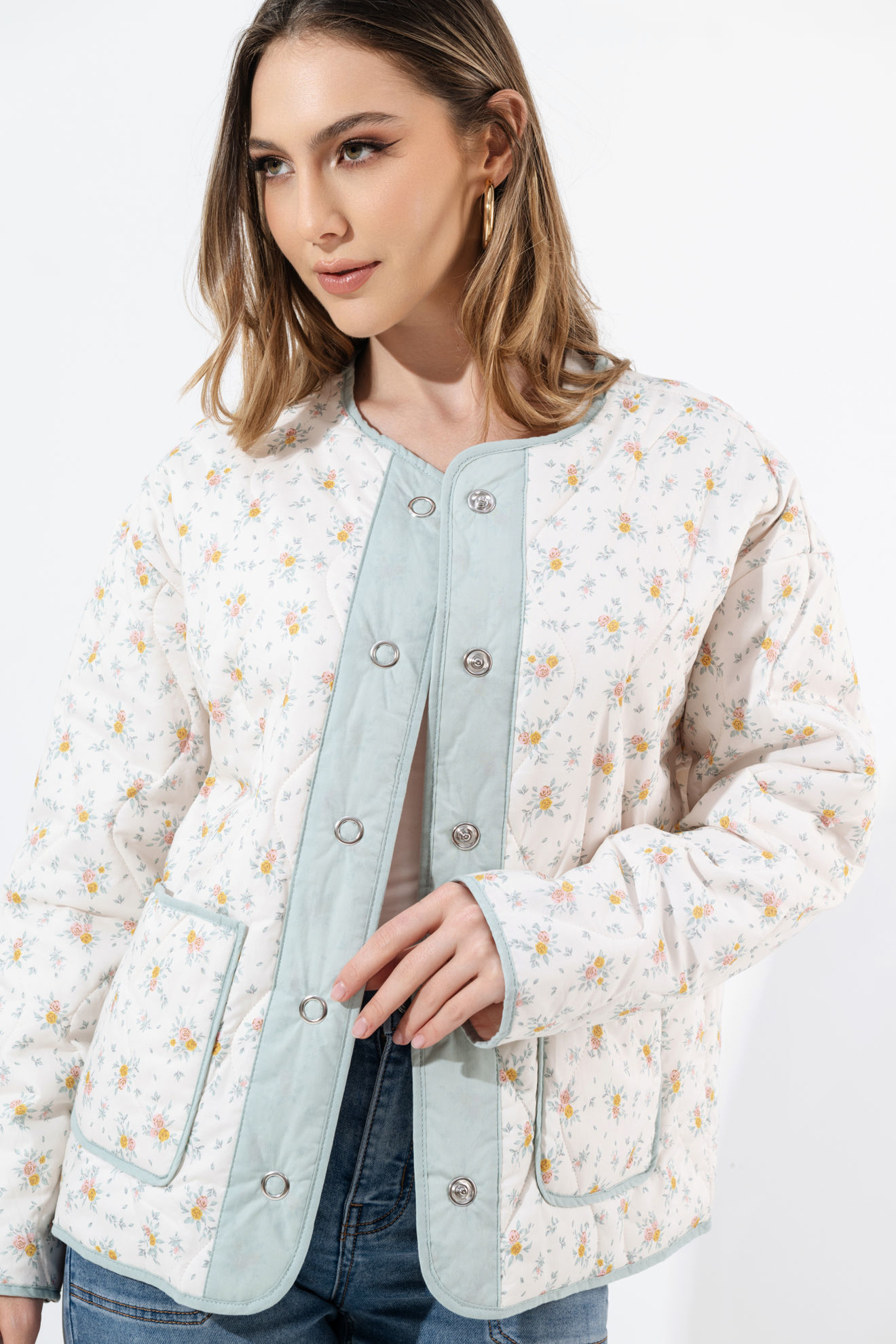 Imagen de Quilted Jacket Print Florecitas    ( >Exclusiva Pagina)