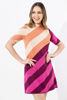 Imagen de Vestido Tejido Rayas, Cuello Alto Con Bolsillos