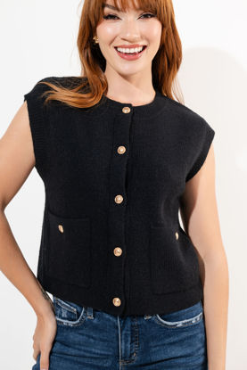 Imagen de Blusa Chaleco Botones Dorados Con Bolsillos   ( Exclusivo Pagina)