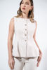 Imagen de Saquito Sin Mangas Estilo Peplum, Botones Dorados