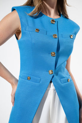 Imagen de Blazer Con Hombreras Sin Mangas, Botones Dorados