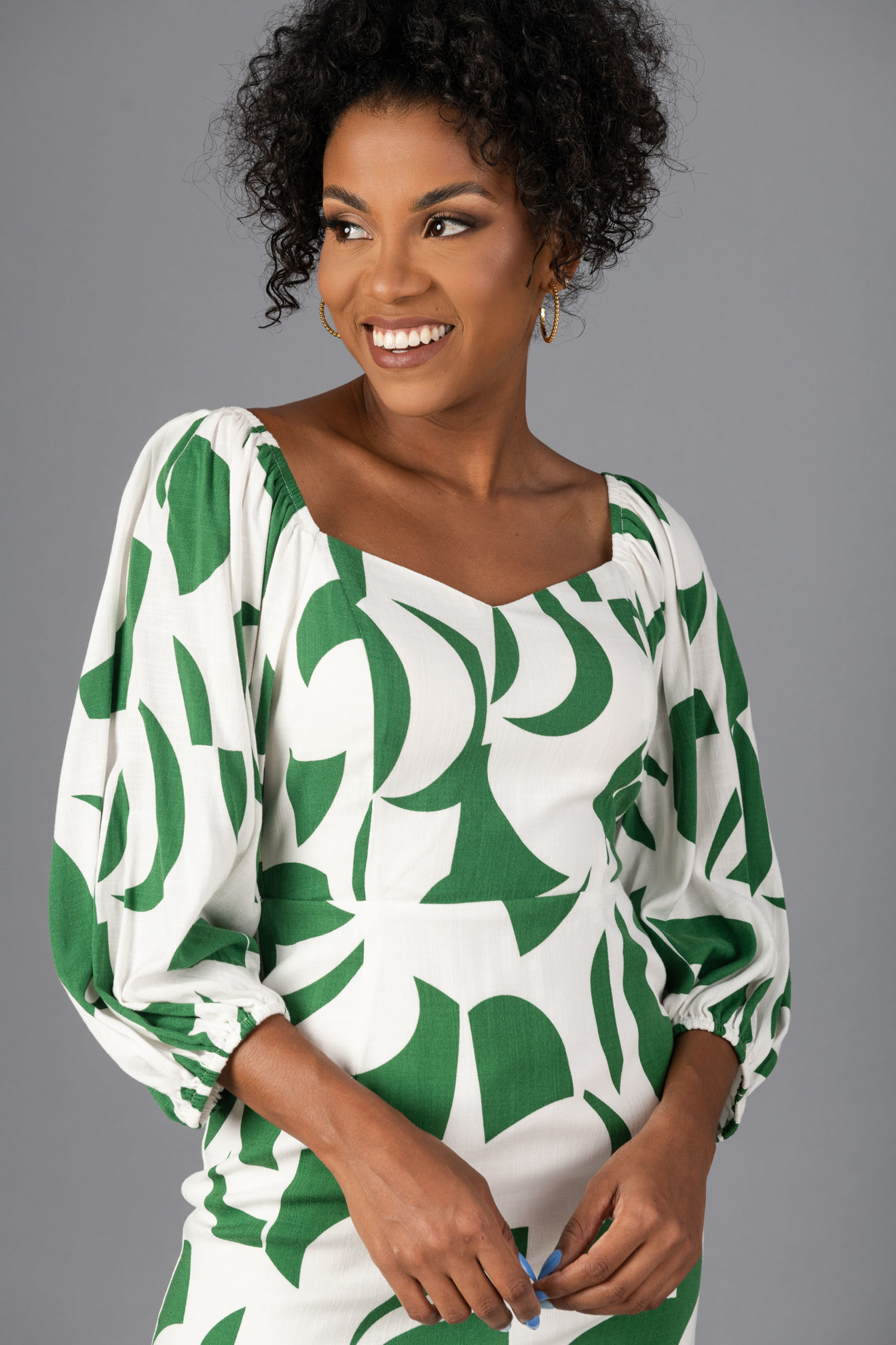 Imagen de Vestido Estampado En Rayon, Manga 3/4    ( Exclusivo Pagina)