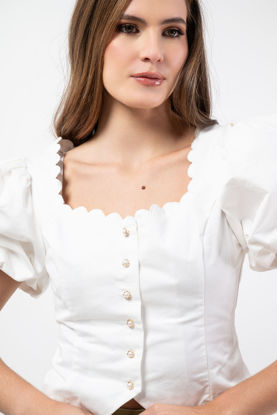 Imagen de Blusa Mangas Balloon Botones Dorados