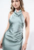 Imagen de Vestido En Satin Cuello Alto, Espalda Descubierta