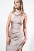 Imagen de Vestido En Satin Cuello Alto, Espalda Descubierta