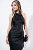Imagen de Vestido En Satin Cuello Alto, Espalda Descubierta