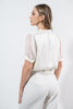 Imagen de Blusa Cuello V Con Collar En Satin Mangas Trasparentes