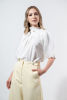 Imagen de Blusa Cuello Alto Con Prendedor Perla