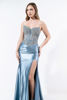 Imagen de Maxi Dress Corse Abalorios Falda En Satin Stretch