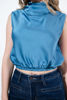 Imagen de Blusa Cuello Alto En Satin Sin Mangas