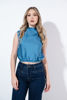 Imagen de Blusa Cuello Alto En Satin Sin Mangas