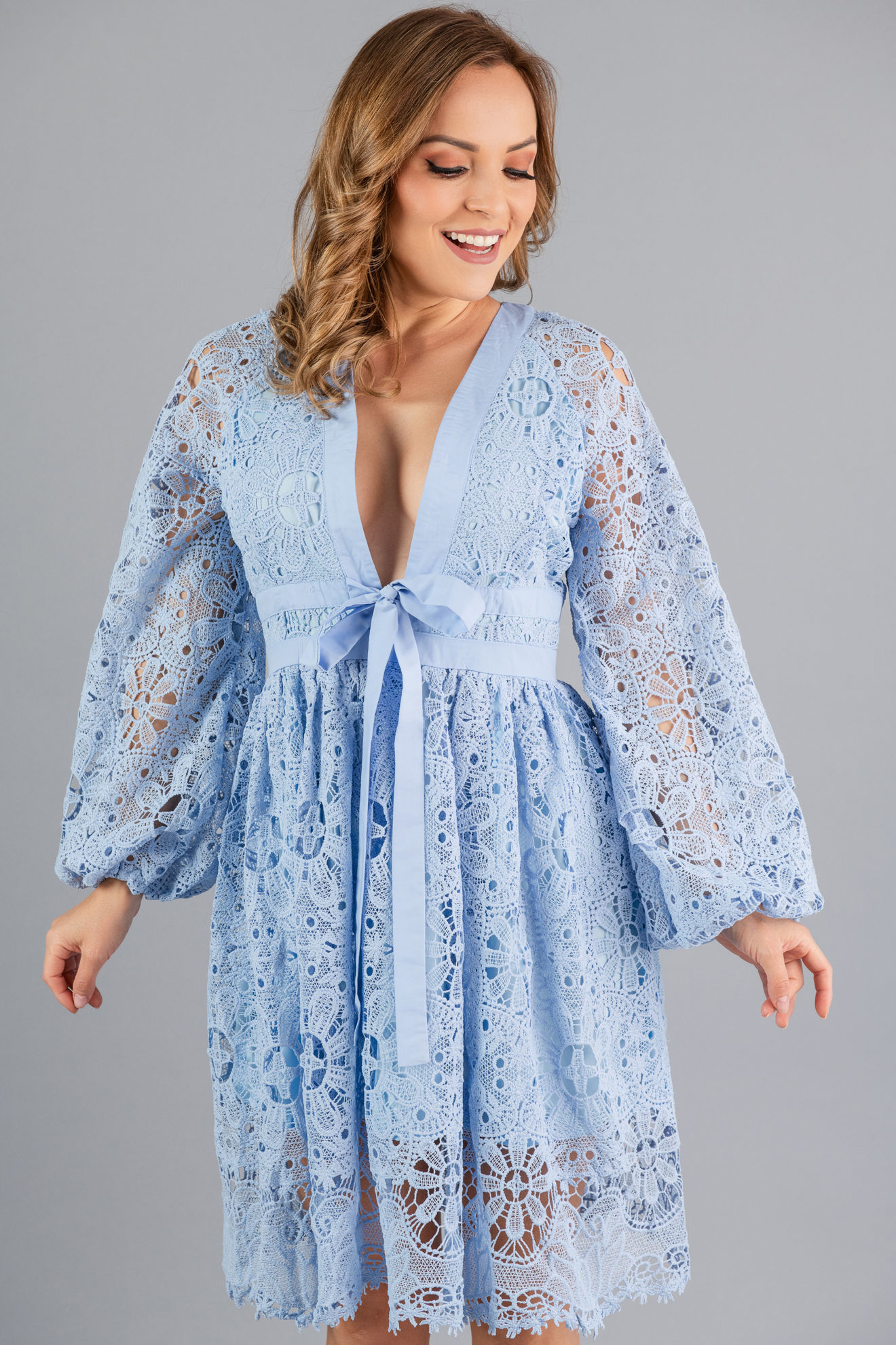 Imagen de Vestido Manga Larga En Encaje     ( Exclusivo Pagina)