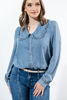 Imagen de Blusa Mezclilla Cuello Con Vuelo
