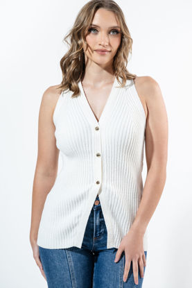 Imagen de Blusa Tejida Sin Mangas Con Botones