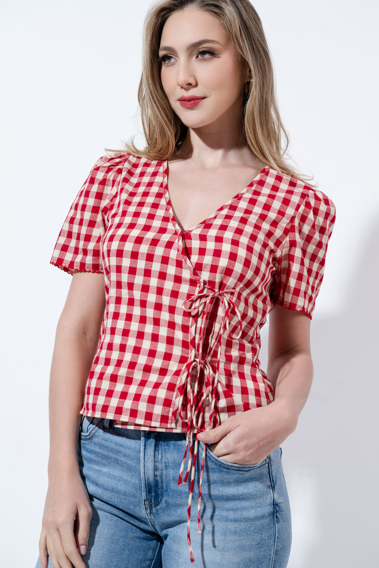 Imagen de Blusa De Cuadros Manga Corta