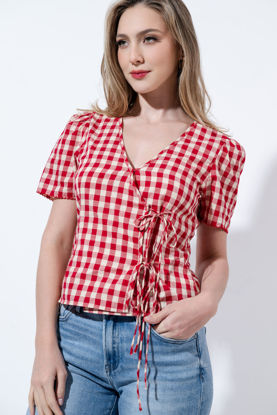 Imagen de Blusa De Cuadros Manga Corta
