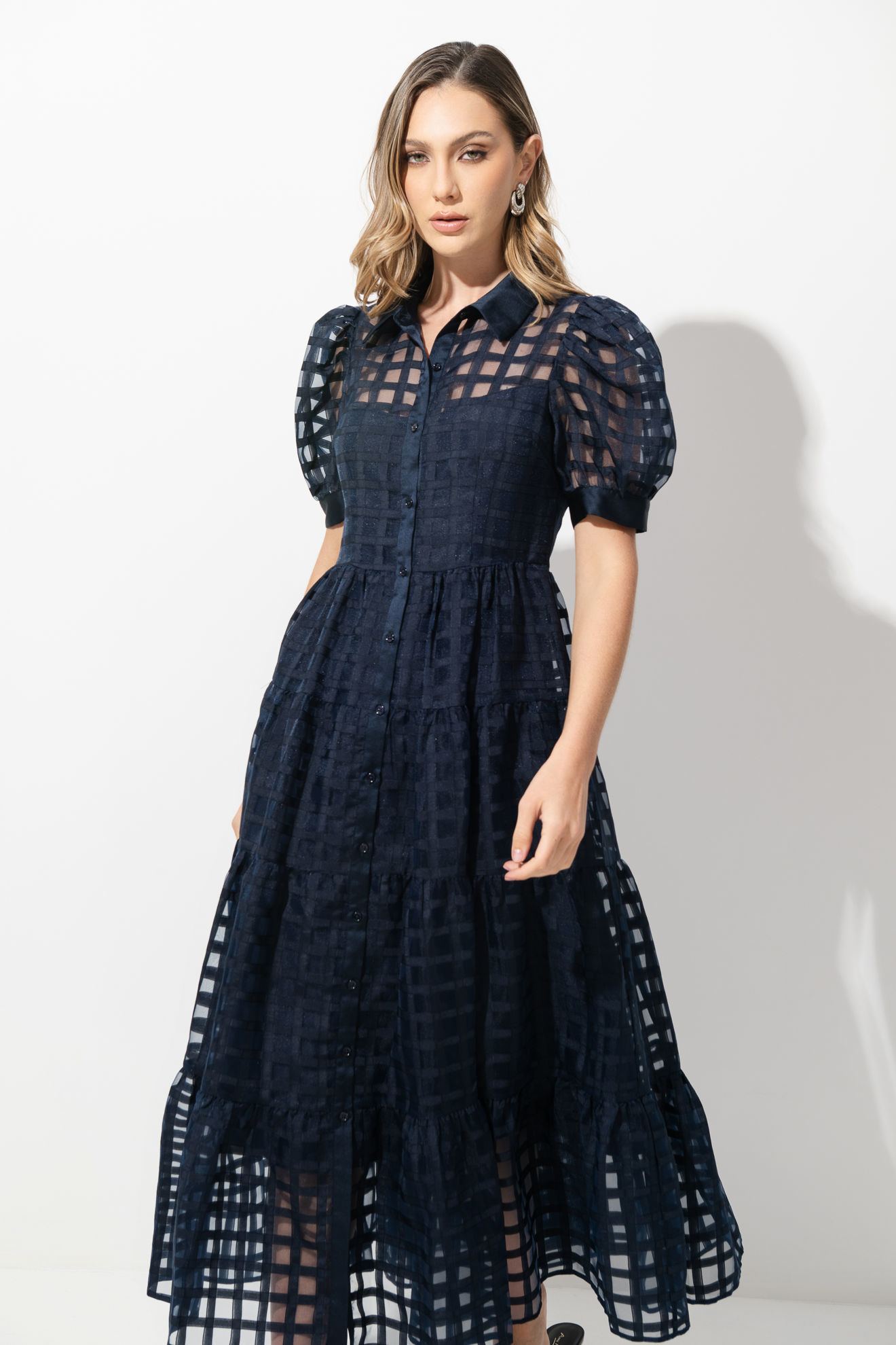 Imagen de Vestido Cuello Camisero Botones Frente