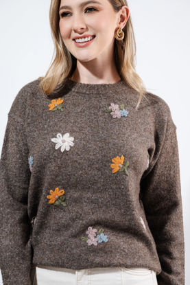Imagen de Sweater Cuello Redondo Con Detalle Bordados