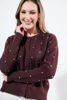 Imagen de Sweater Botones Frente Cuello Redondo, Print Lunares