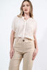 Imagen de Blusa  Cuello Chino Con Bordado Manga Corta