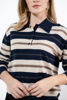 Imagen de Blusa En Rayas Manga Larga Cuello Polo