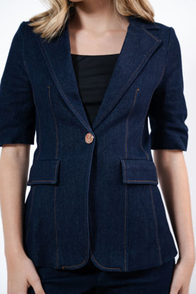 Imagen de Set Blazer Pantalon De Denim Manga Corta