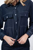 Imagen de Camisera Denim Bolsillos Parche, Detalle Costura Blanca Decorativa