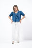 Imagen de Blusa En Denim Alforzas Y Vuelo Cuello