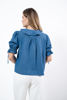 Imagen de Blusa En Denim Alforzas Y Vuelo Cuello
