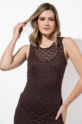 Imagen de Vestido En Encaje Sin Mangas Falda Con Trasparencia
